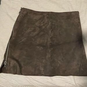 Blank NYC Brown Suede Skirt with Zippers on Sides